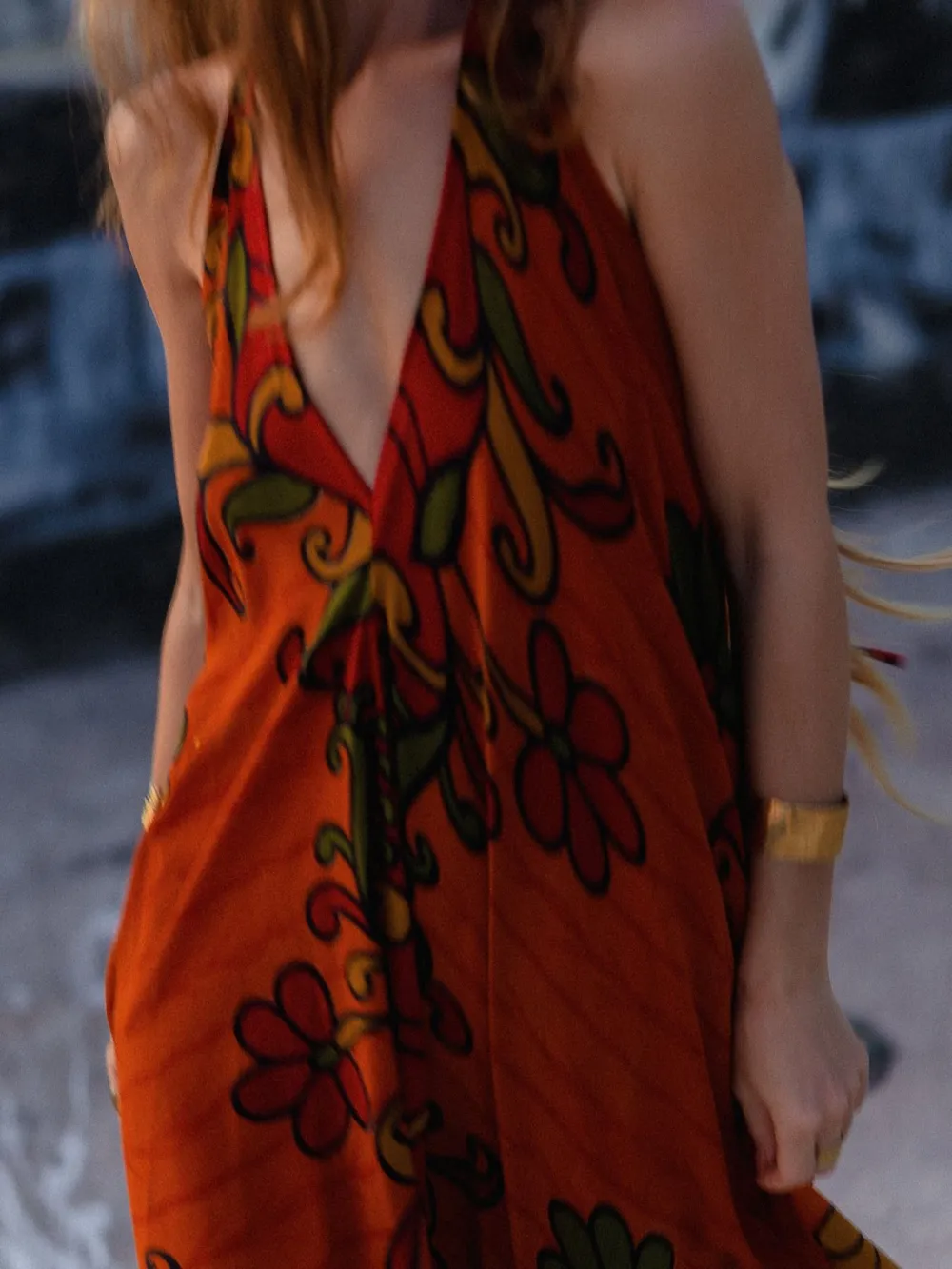 Asymmetrical Hem Printed Halter Neck Dress, image 17