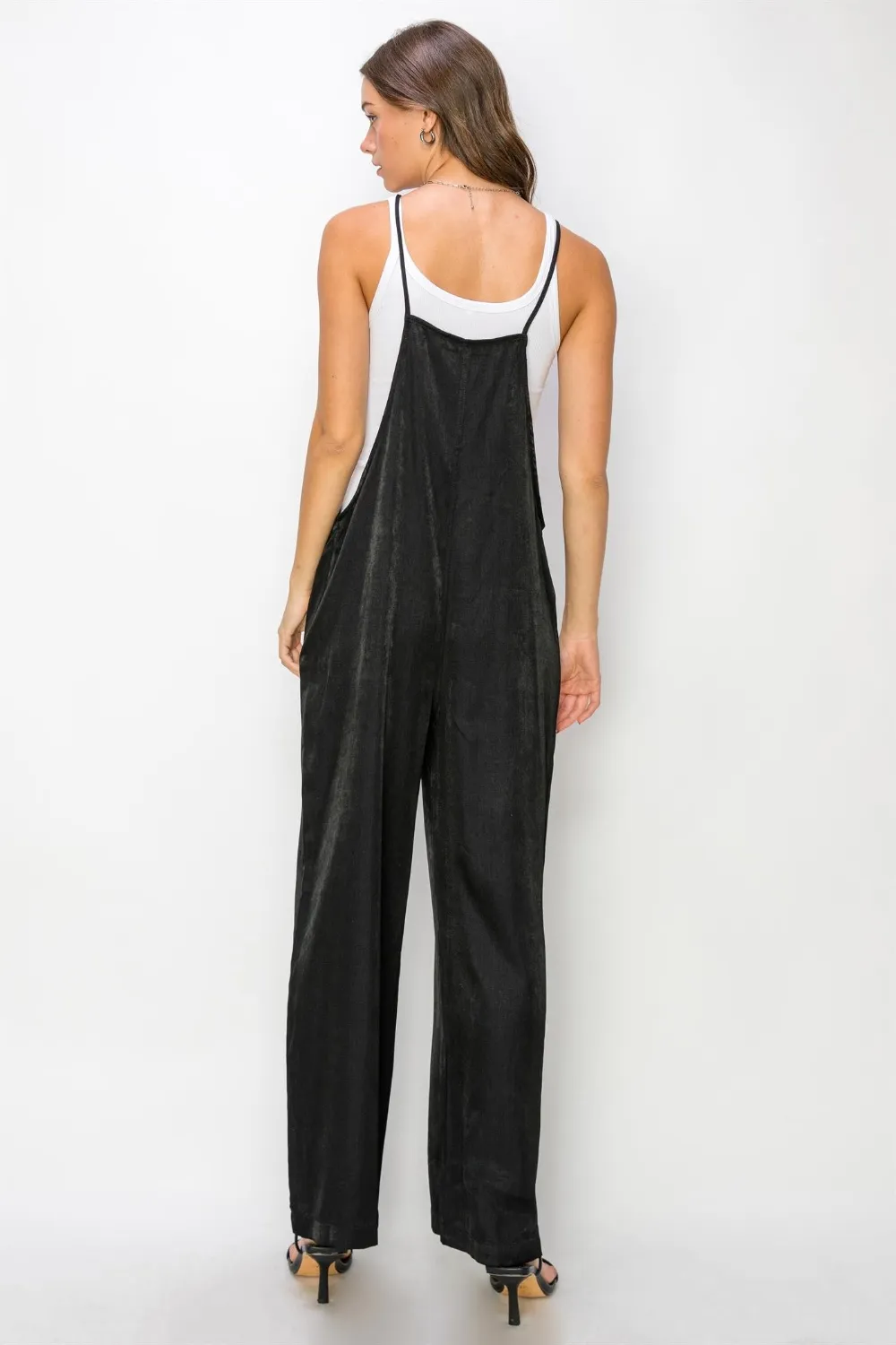 Half Button Sleeveless Straight Jumpsuit, image 2