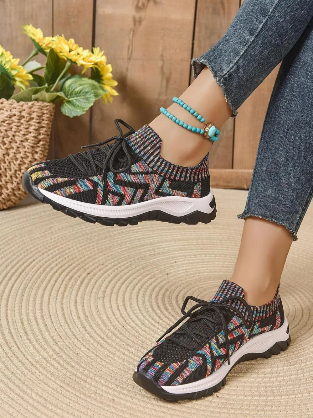 Mesh Knit Lace Up Athletic, image 5