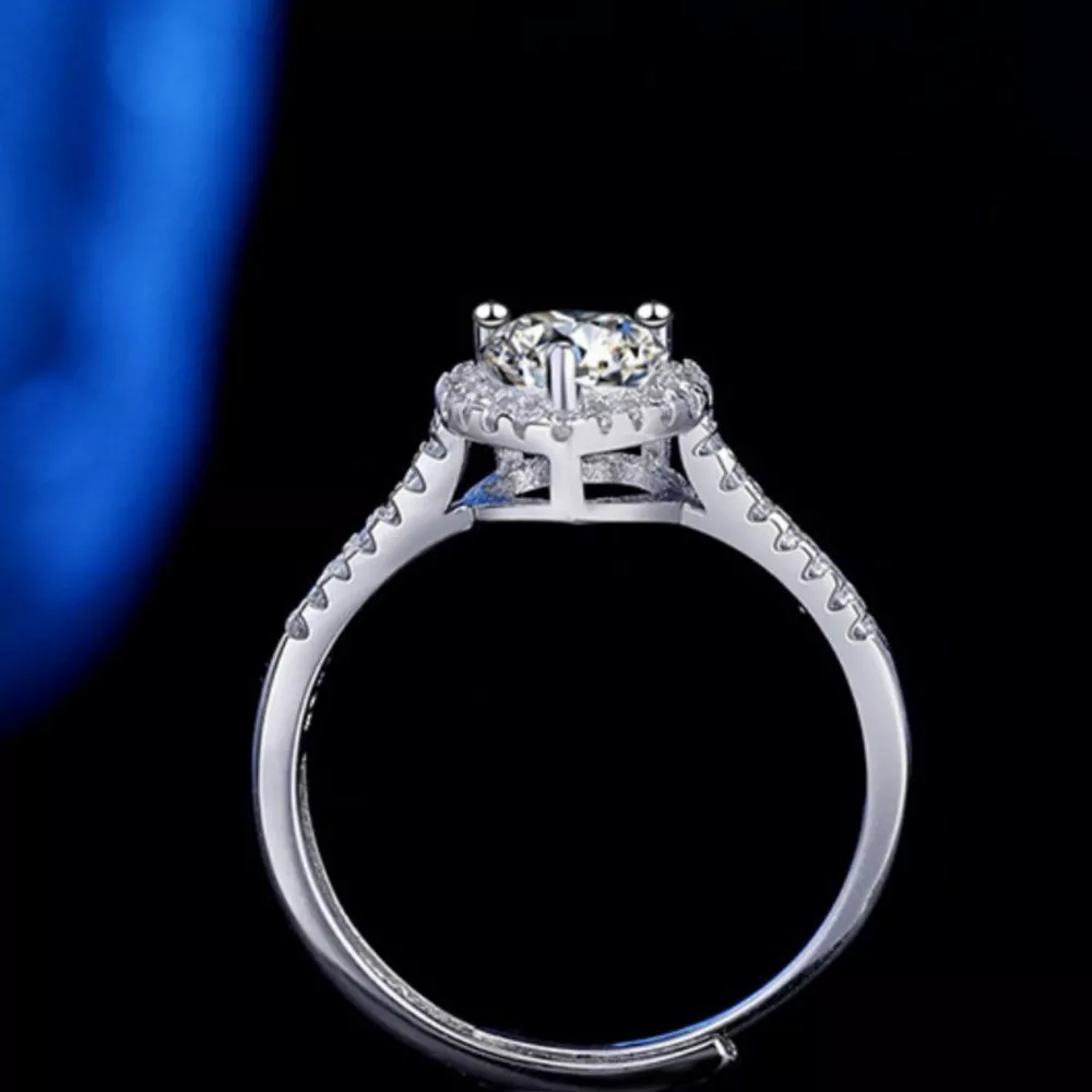 1 Carat Moissanite 925 Sterling Silver Heart Ring, image 4