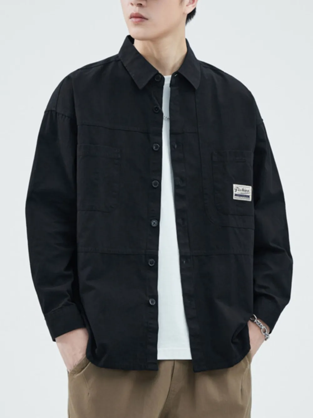Men's Plus Size Button Up Long Sleeve Shirt, image 8
