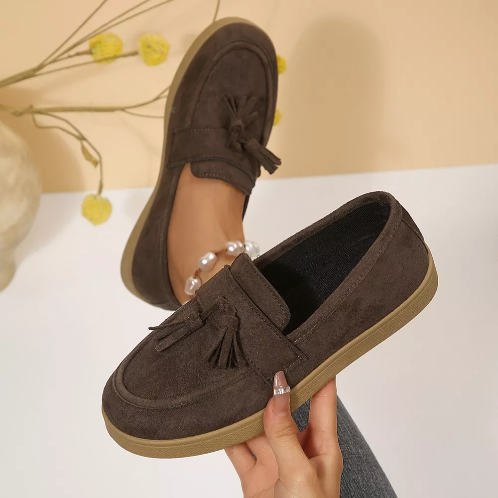 Tassel Suede Loafers with Comfortable Flat Sole, image 6