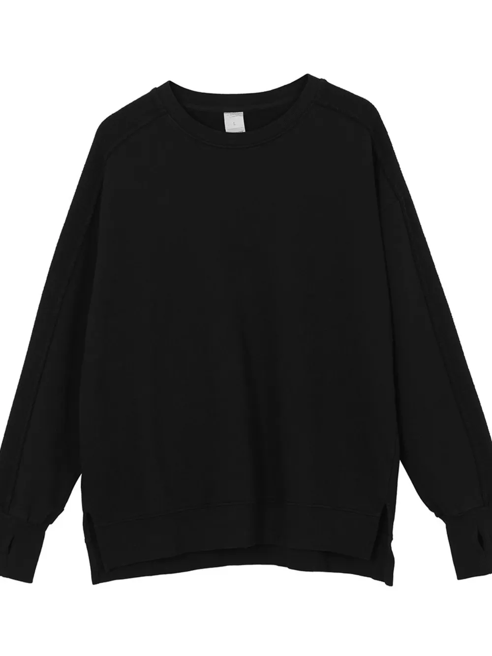 Men's Side Slit Round Neck Long Sleeve Sweatshirt