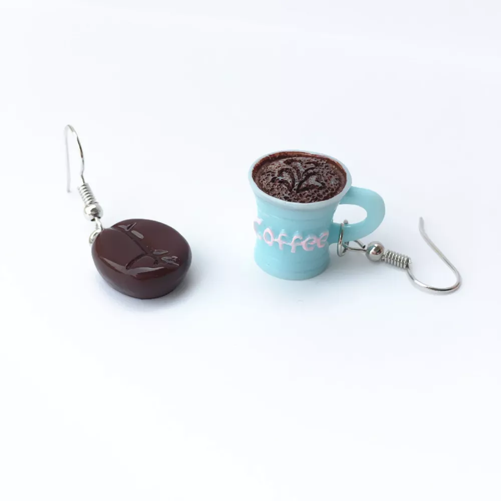 Coffee Bean and Cup Drop Earrings, image 4