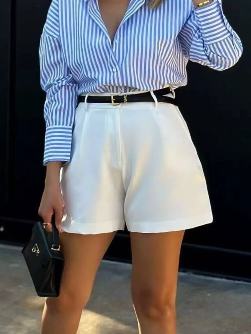 High-Waisted Pleated Shorts, image 14