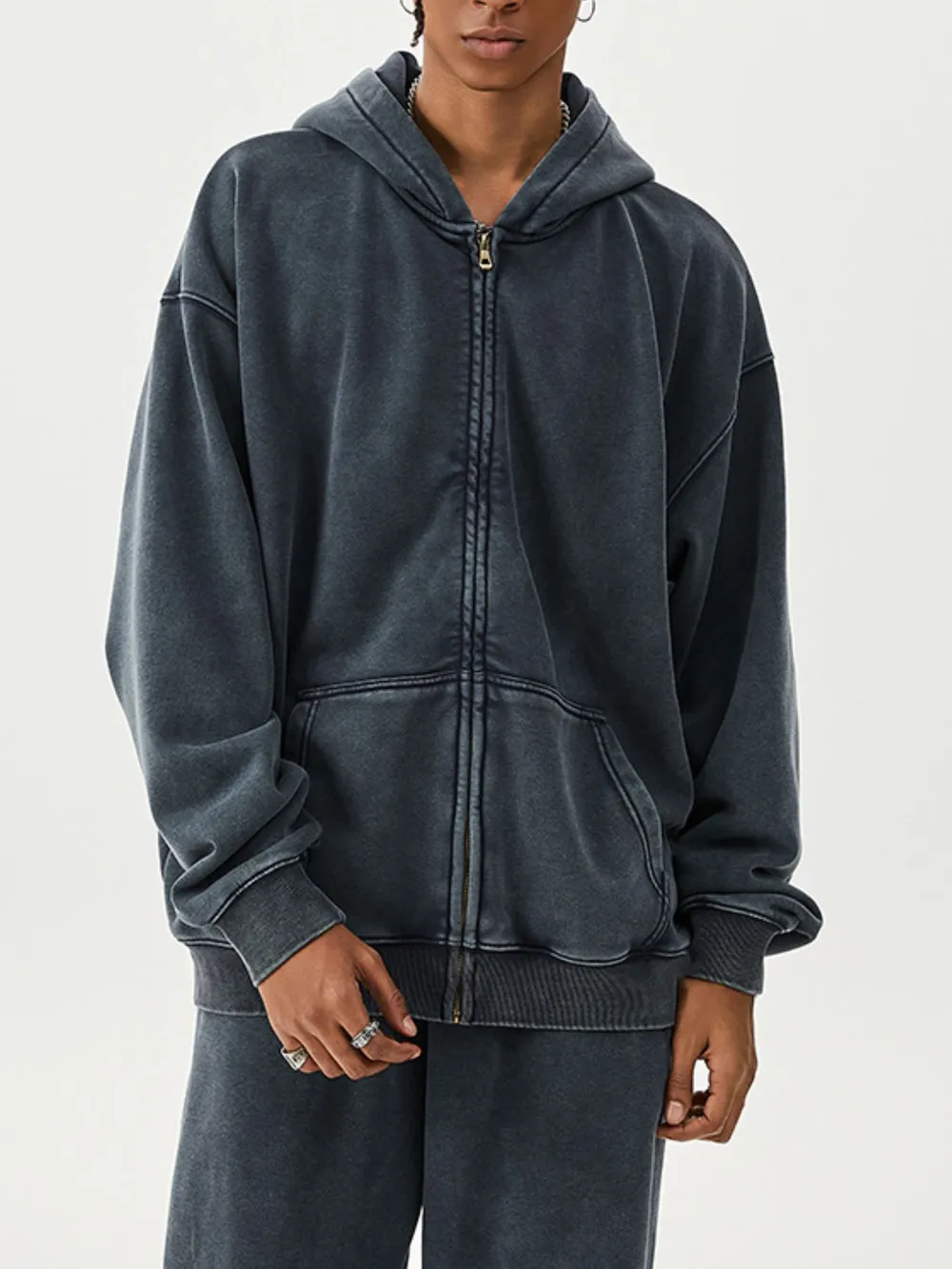 Men's Zip Up Long Sleeve Hoodie, image 7