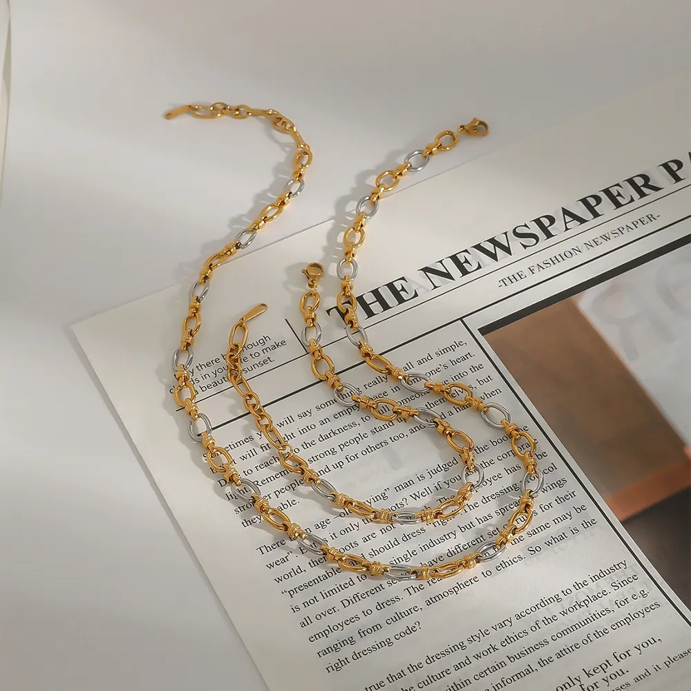 Two-Tone Chain Link Jewelry Set, image 8