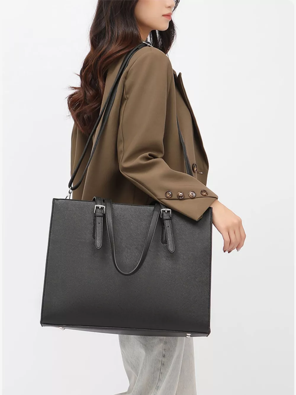 Minimalist PU Leather Tote Bag, image 2