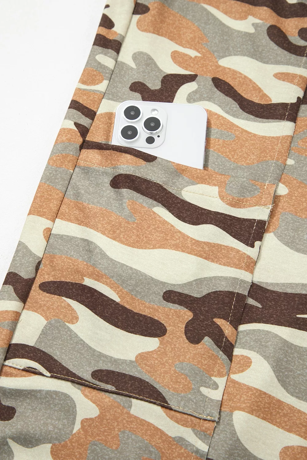 Camouflage Printed Drawstring Elastic Waist Jogger Pants, image 9