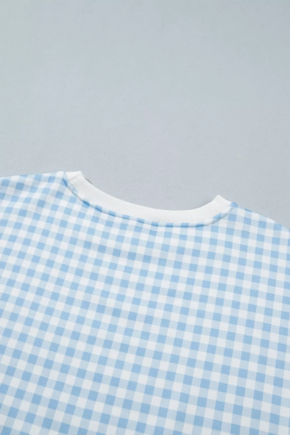 Gingham Long Sleeve Sweatshirt and Shorts Set, image 7