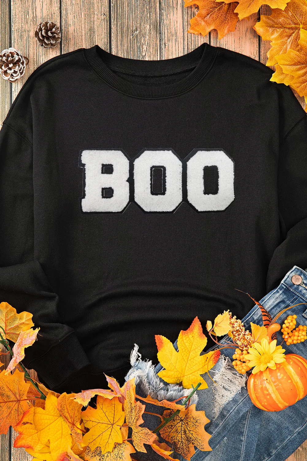 BOO Round Neck Long Sleeve Sweatshirt, image 5