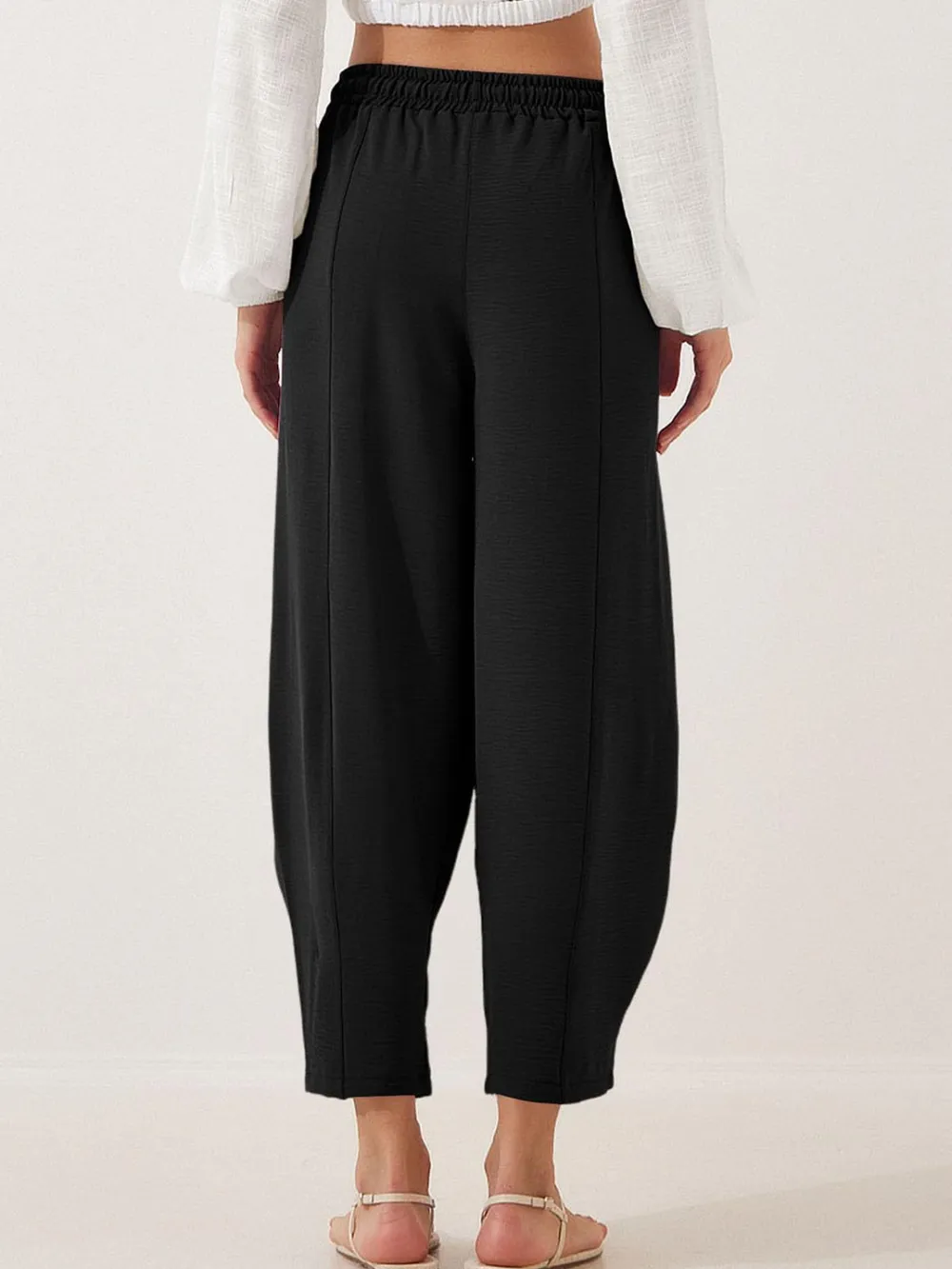 Full Size Drawstring Cropped Jogger Pants Plus Size, image 6