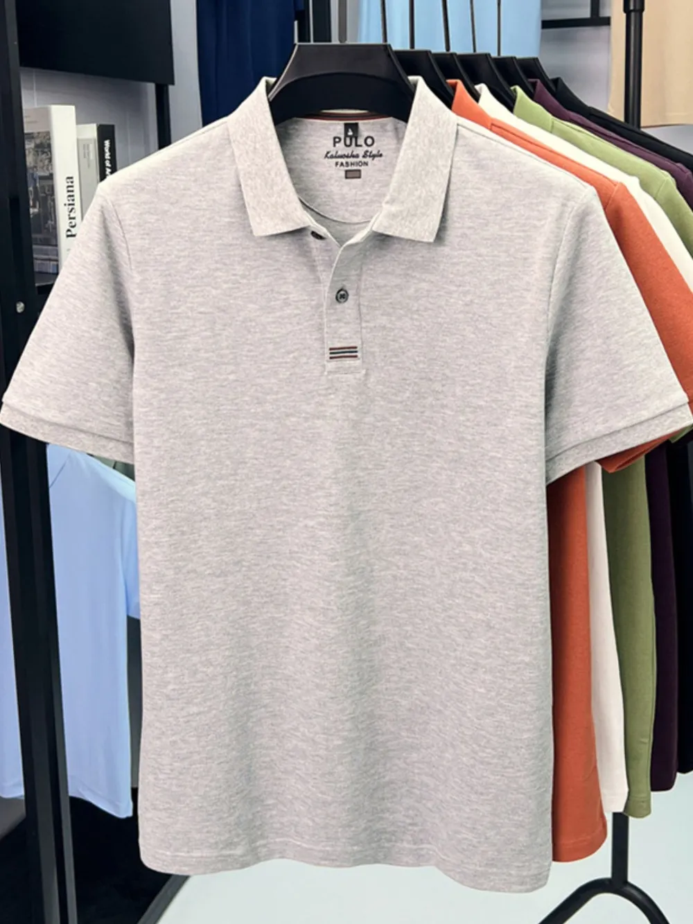 Men's Plus Size Button Detail Short Sleeve Polo, image 5