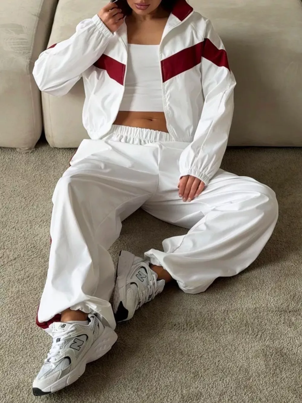 Color Block Zip Up Outerwear and Pants Set, image 11