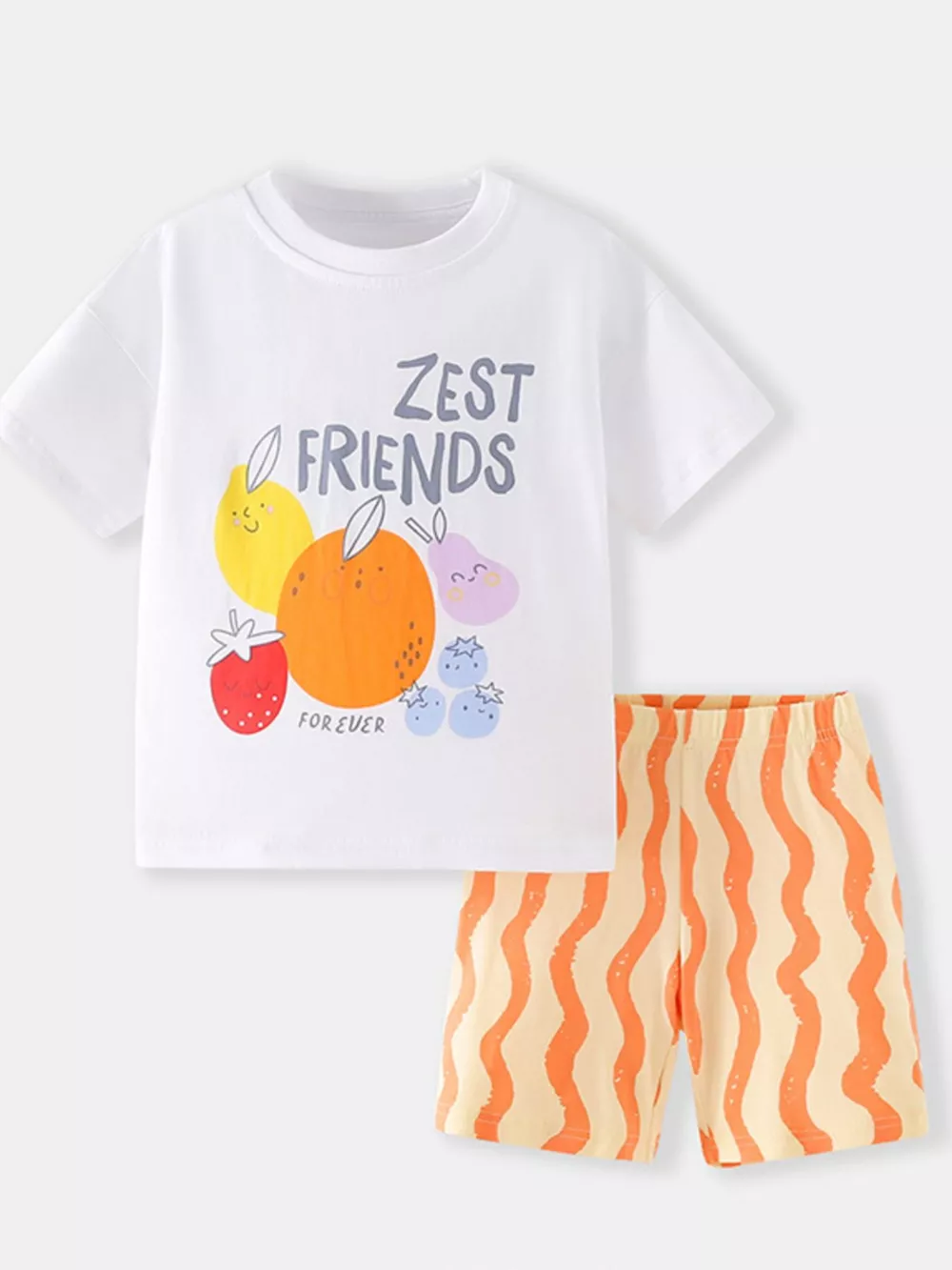 Children's Graphic Tee & Striped Shorts Set, image 2