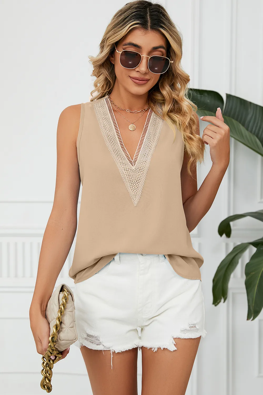 V-Neck Wide Strap Tank, image 23