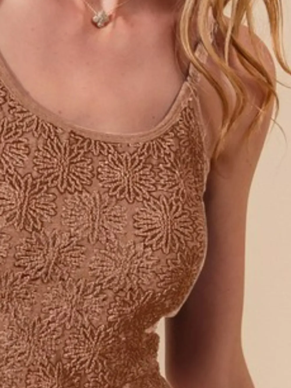 Two Tone Floral Seamless Tank Top, image 3