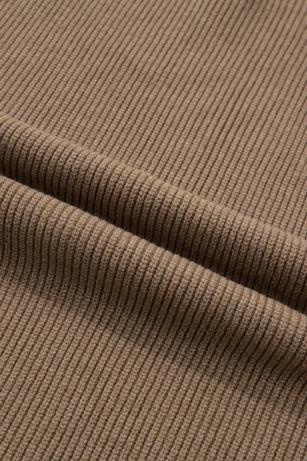 Solid Color Ribbed Knit Mock Neck Loose Sweater Vest, image 8