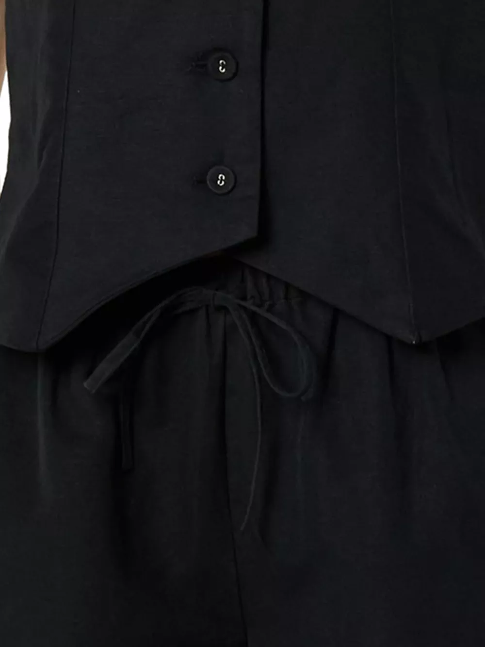 Button Up V-Neck Top and Pocketed Shorts Set, image 6