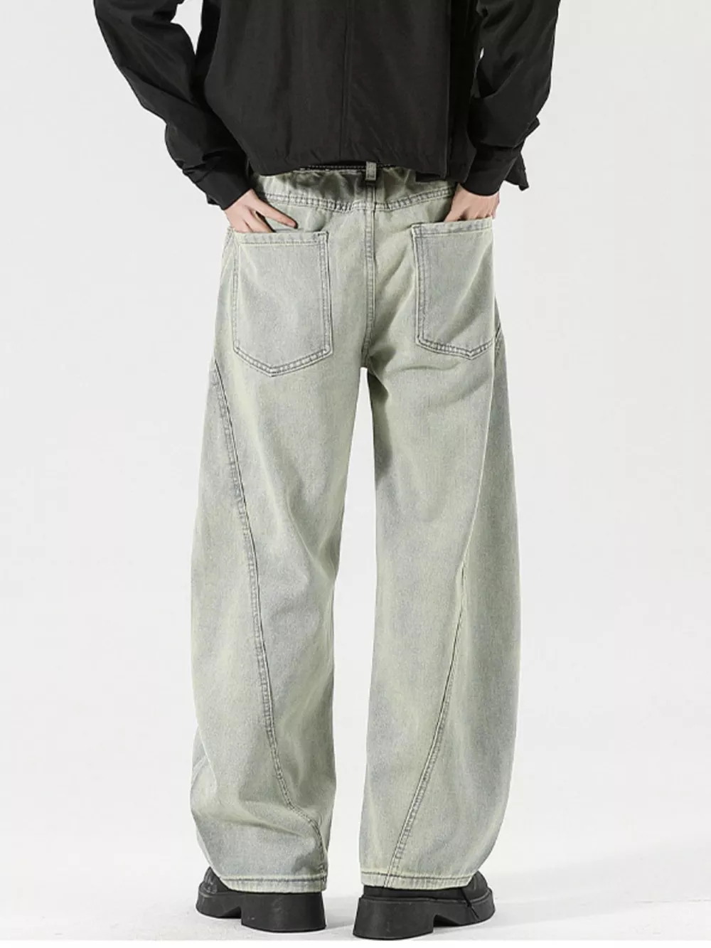 Men's Full Size Vintage Wash Wide Leg Jeans Plus Size, image 10