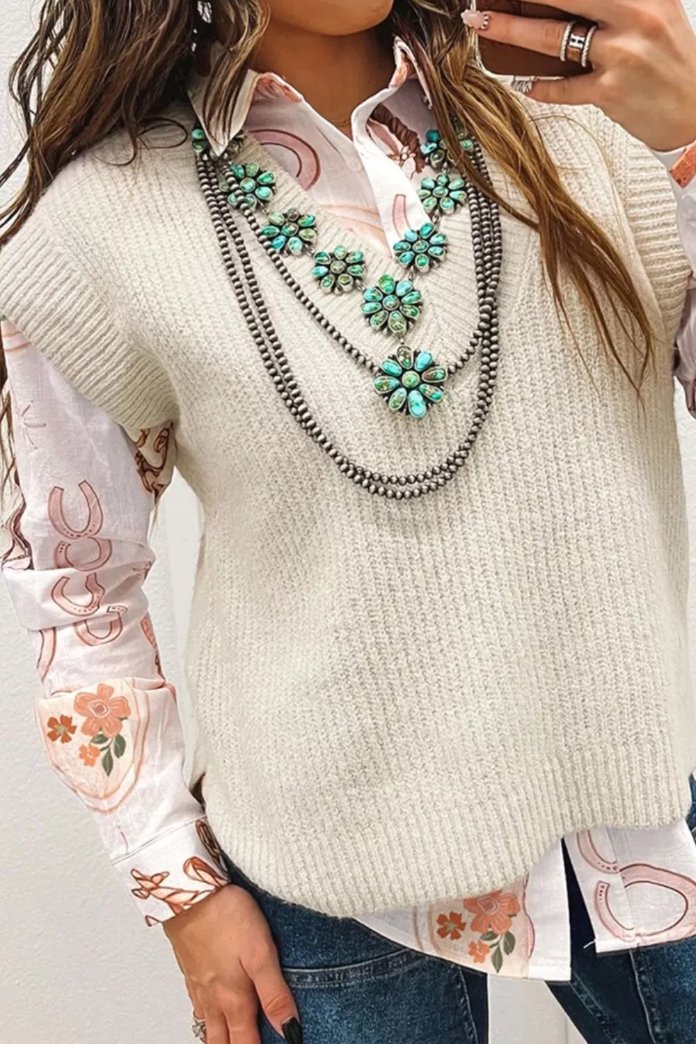 Western Print Long Sleeve Shirt, image 3