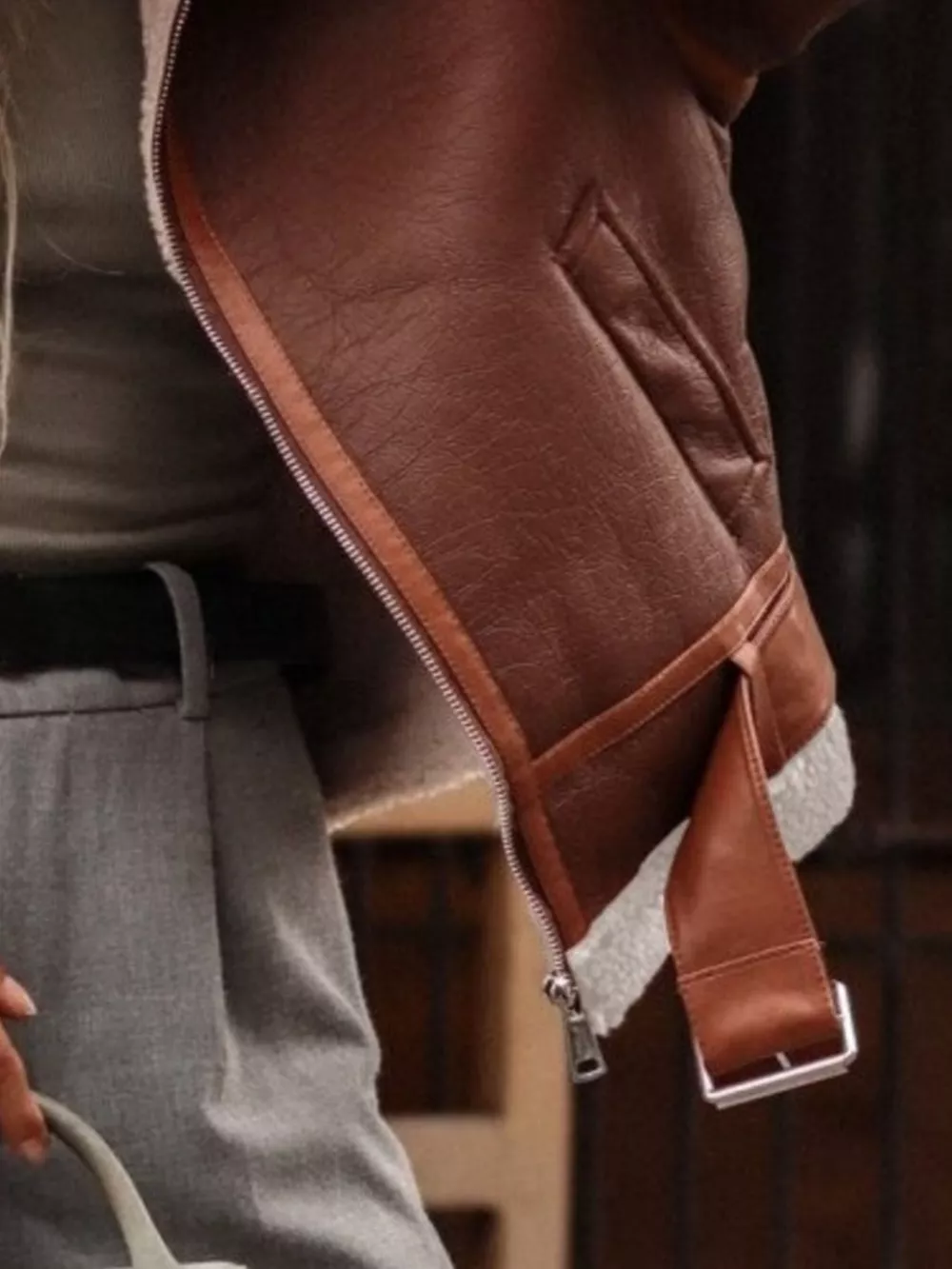 Shearling Lined Zip Up Jacket, image 3