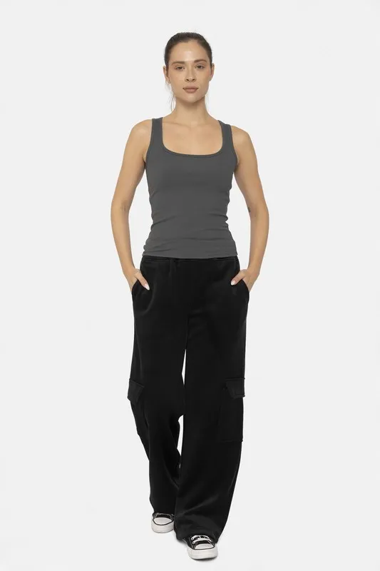 Elastic Waist Corduroy Cargo Pants, image 4