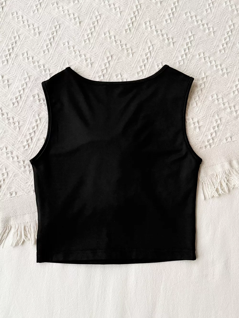 Floral Applique Round Neck Tank Top, image 5