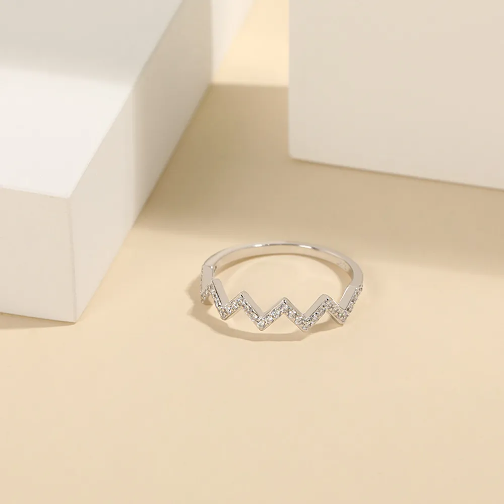 Wave Shape 925 Sterling Silver Ring, image 5