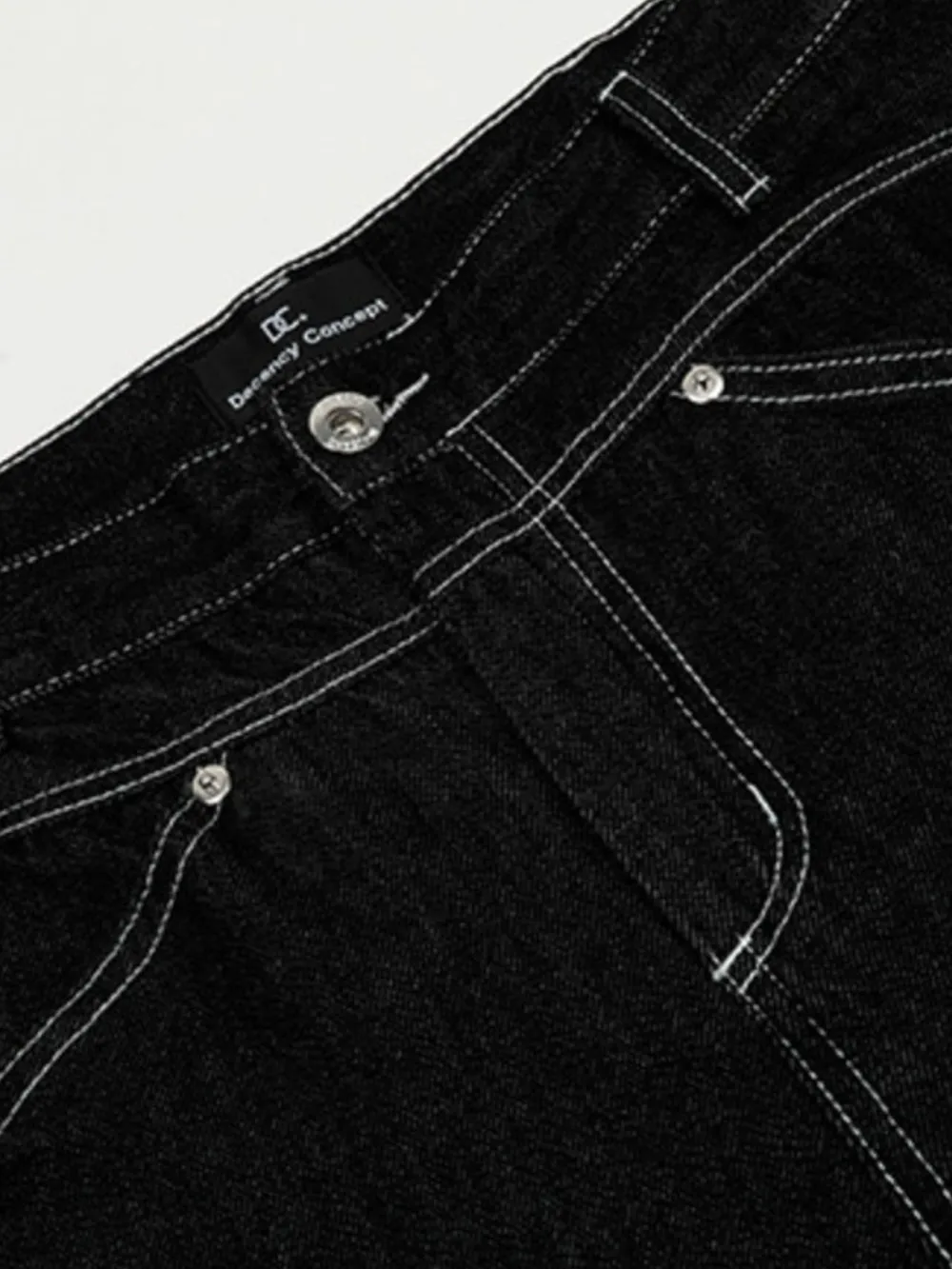 Men's Wide Leg Jeans with Contrast Stitching, image 5