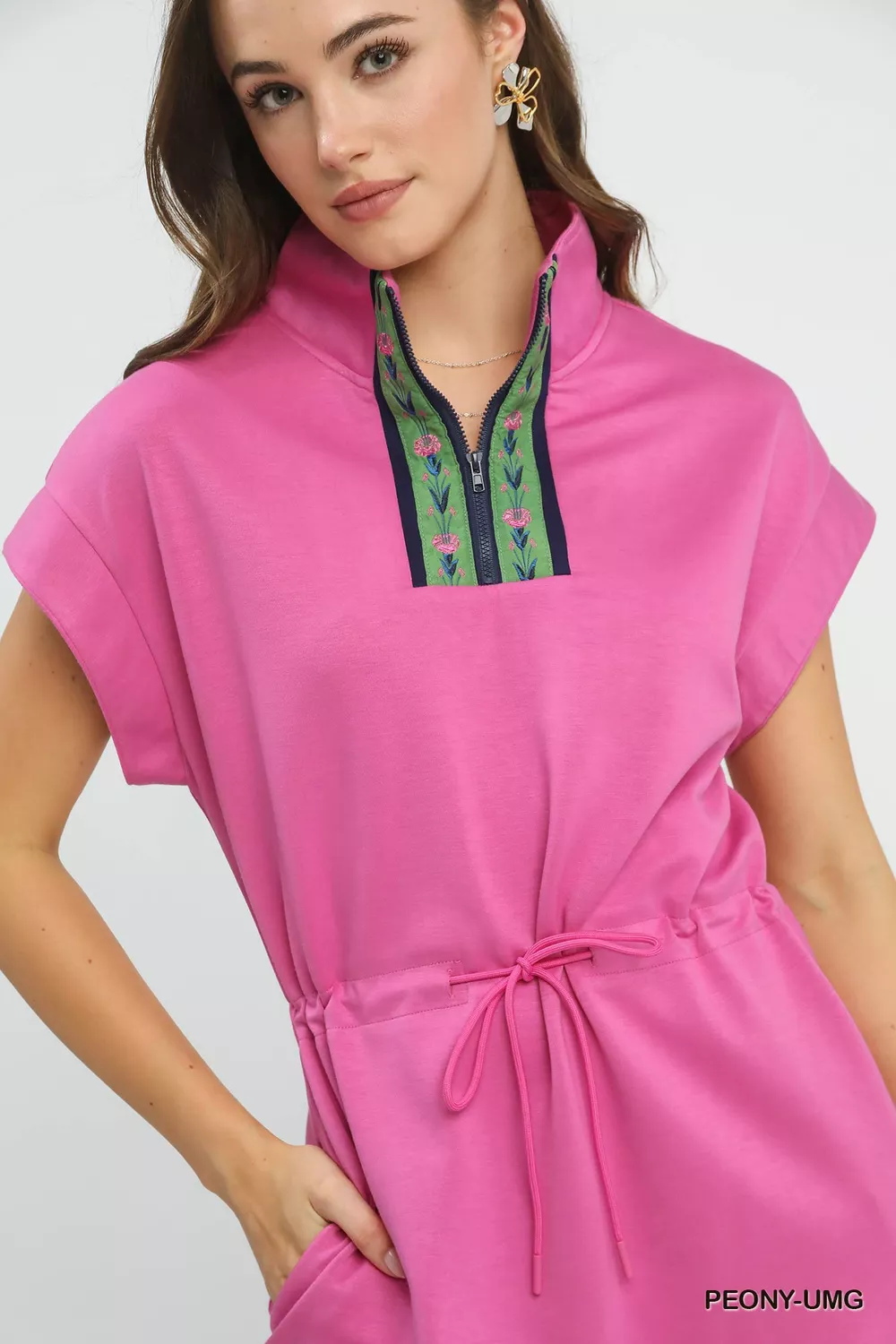 Dolman Sleeve Zip Detail Dress, image 5