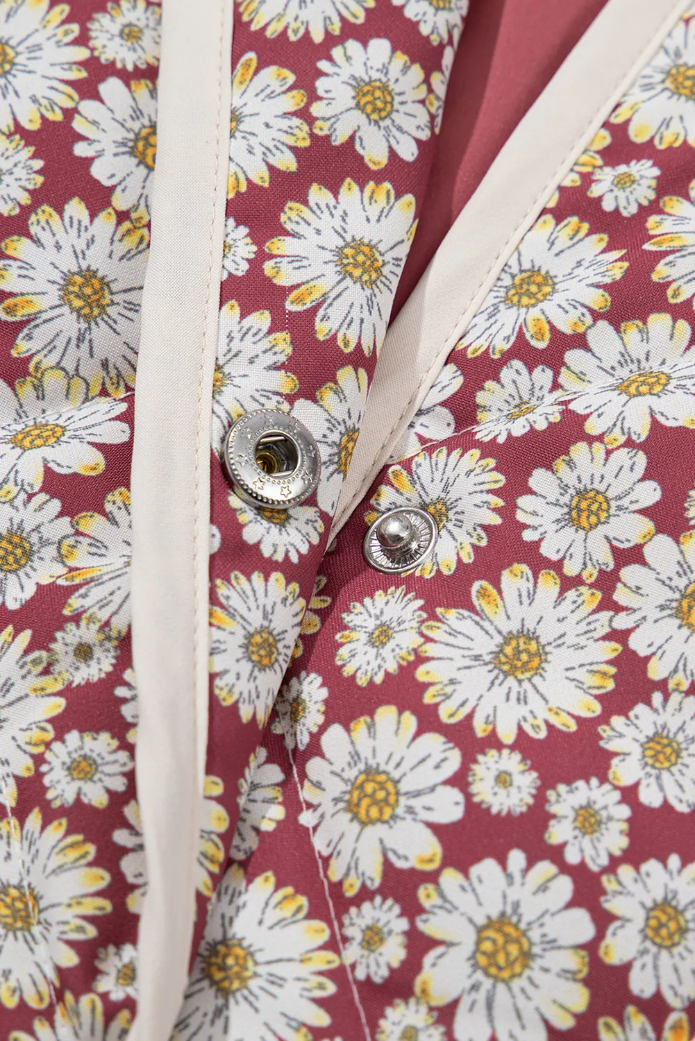 Floral Snap Down Mock Neck Coat, image 7