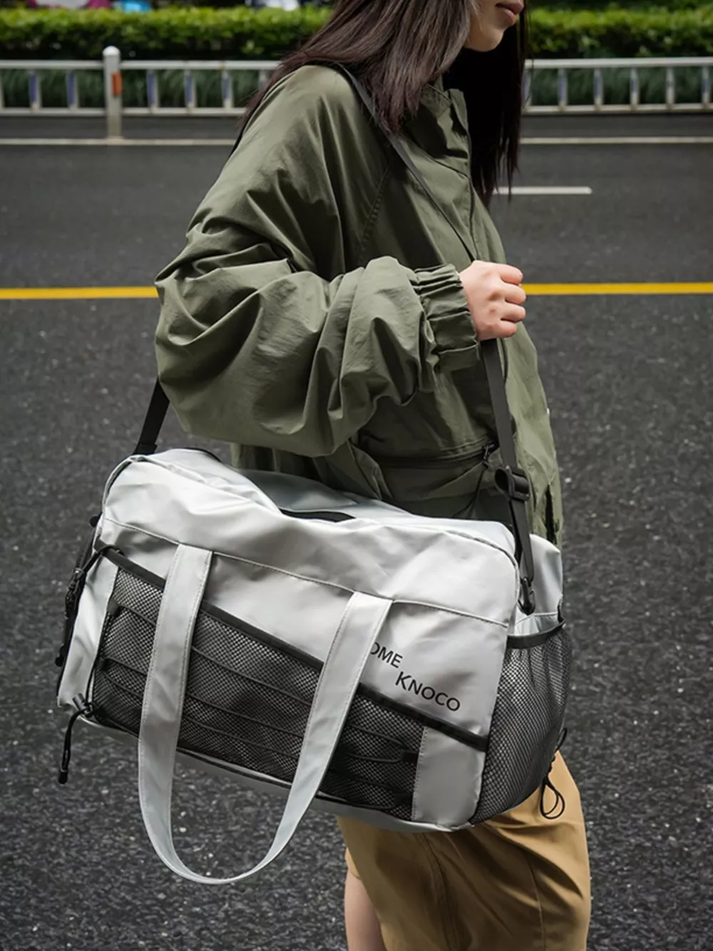 Lightweight Duffel Bag with Mesh Pockets