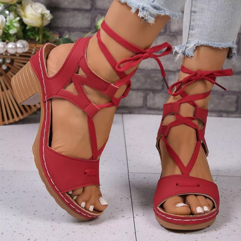 Lace-Up Block Heel Sandals, image 16