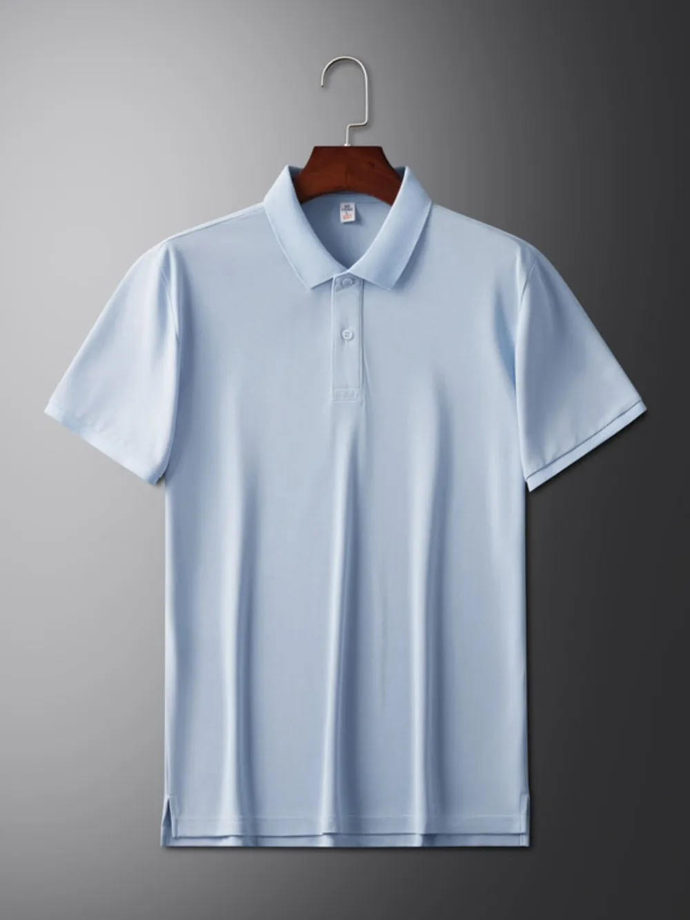 Men's Plus Size Solid Short Sleeve Polo, image 3