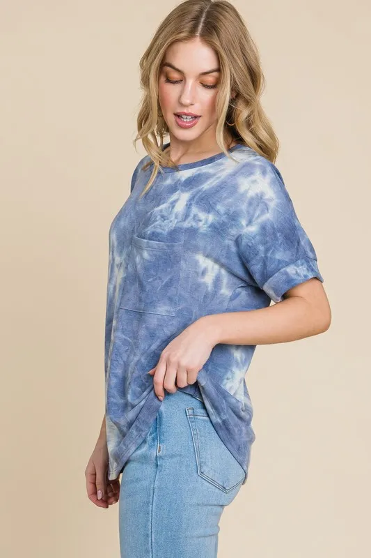 Tie-Dye Round Neck Short Sleeve T-Shirt, image 4