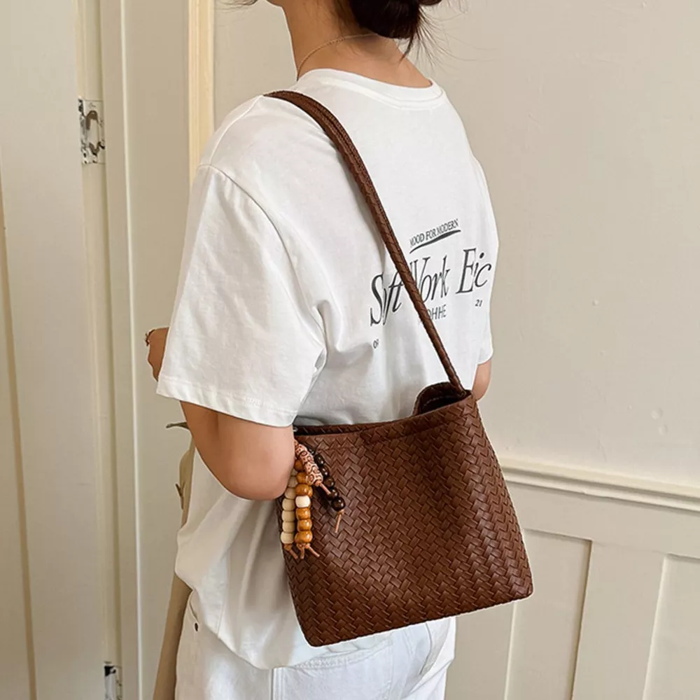 Woven Leather Shoulder Bag, image 6