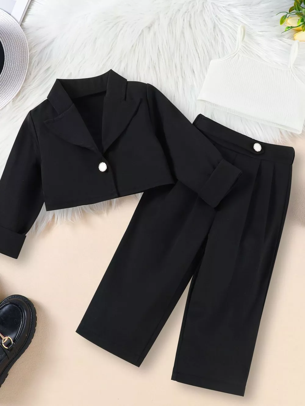 Children's Cami & One Button Blazer & Pants Set