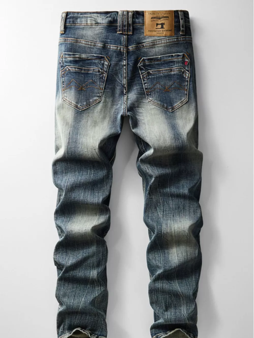 Men's Vintage Wash Slim Fit Jeans, image 2