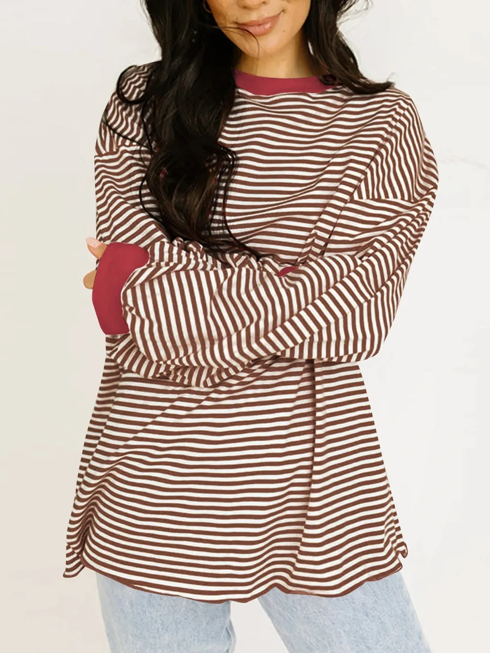 Contrast Striped Long Sleeve Sweatshirt, image 12