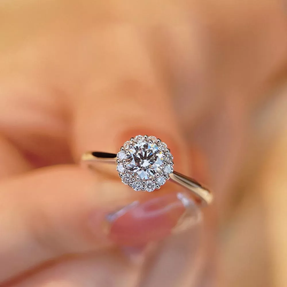 1 Carat 925 Sterling Silver Moissanite Flower Ring