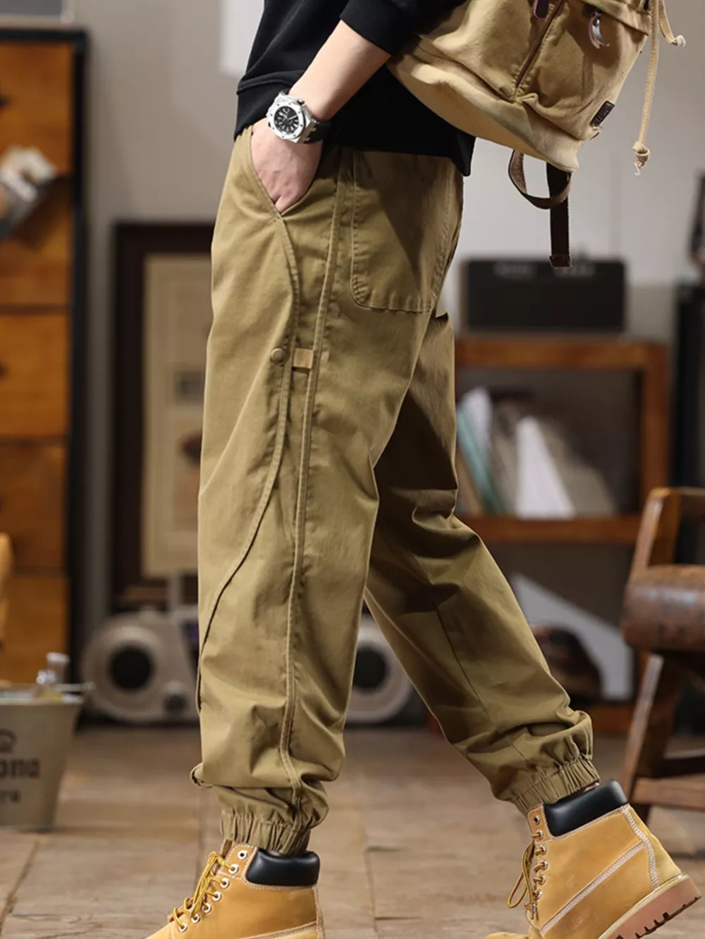 Men's Full Size Drawstring Jogger Pants with Elastic Cuffs Plus Size, image 9
