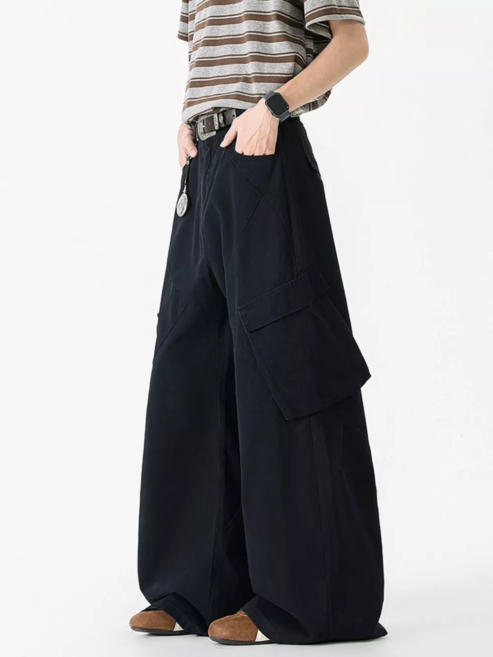 Men's Full Size Wide Leg Cargo Jeans Plus Size, image 5