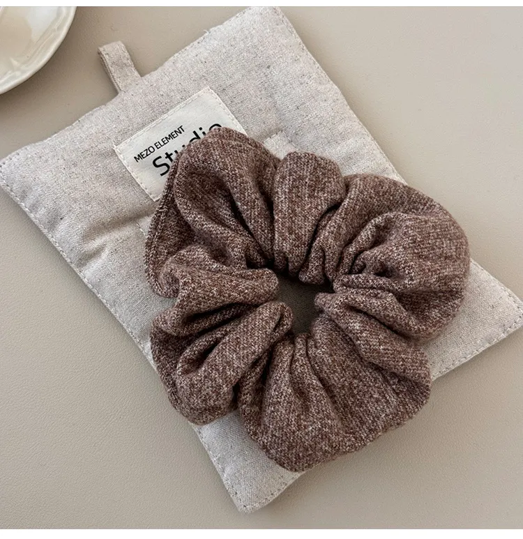 3-Piece Ruched Heathered Elastic Hair Scrunchy, image 3