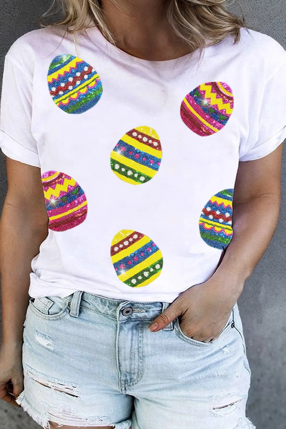 Plus Size Easter Round Neck Short Sleeve T-Shirt, image 4