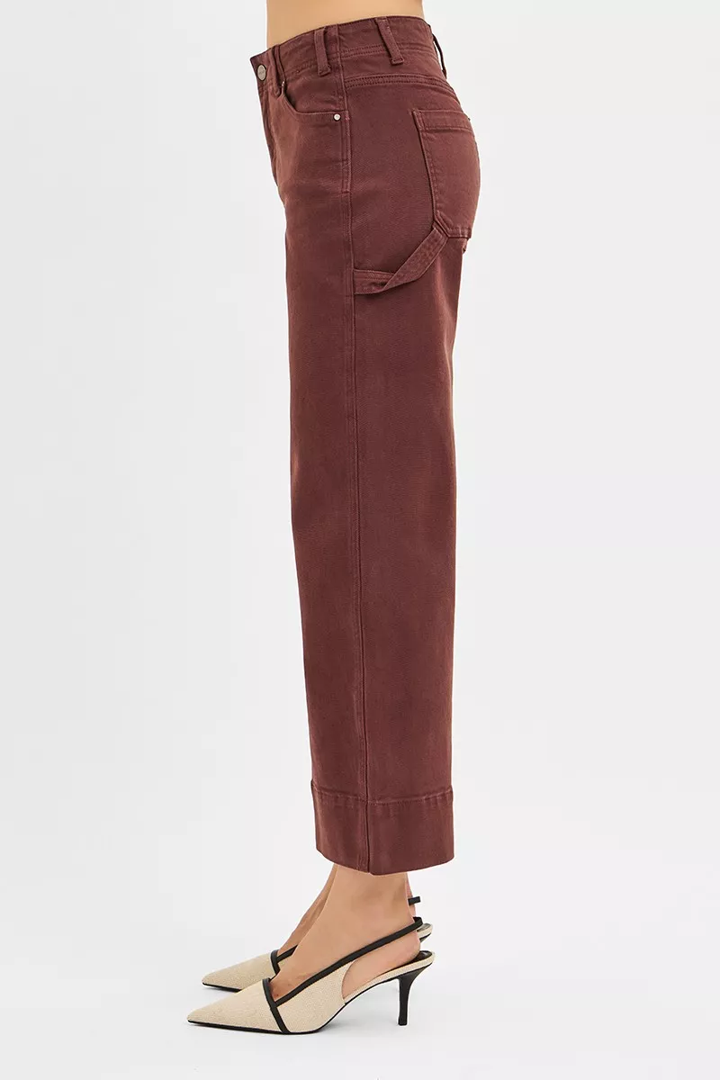 Tummy Control High Rise Crop Wide No Waist Band Pants, image 5