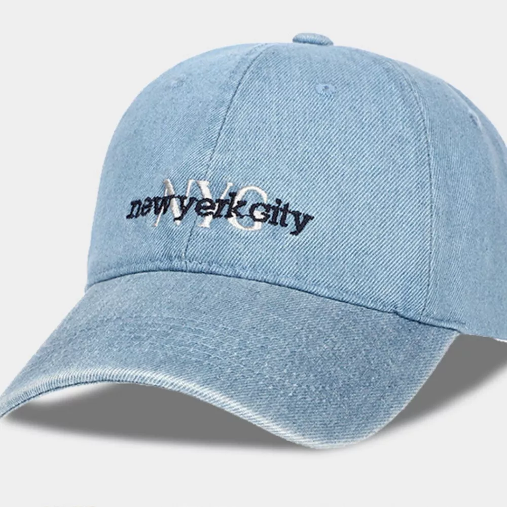 New York City Embroidered Denim Baseball Cap, image 2