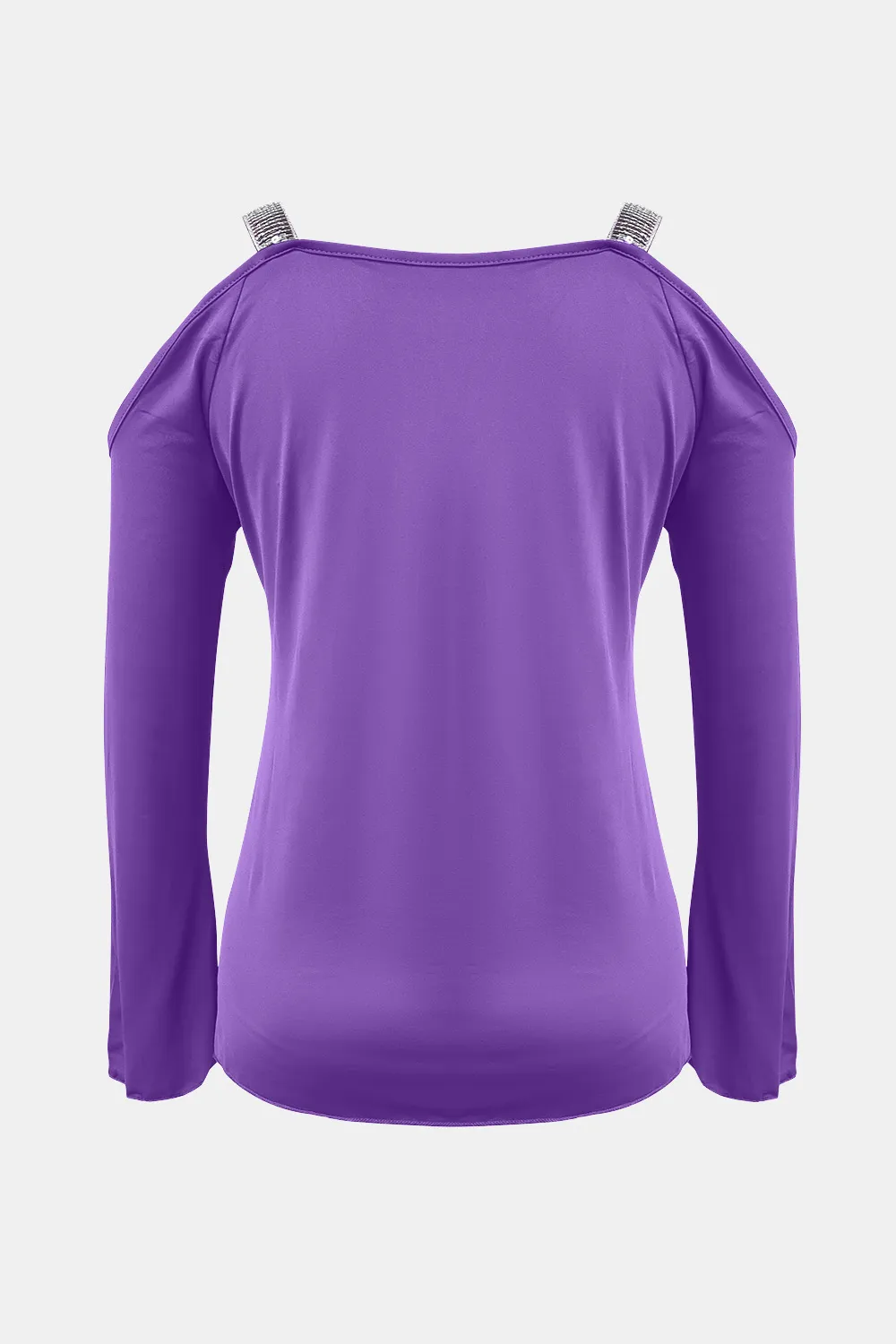 Sequin V-Neck Cold Shoulder Top, image 6