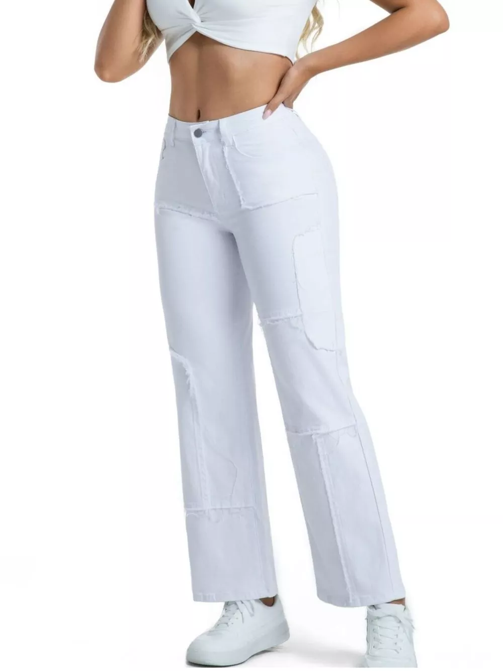 Frayed Edge Straight Leg Jeans, image 19