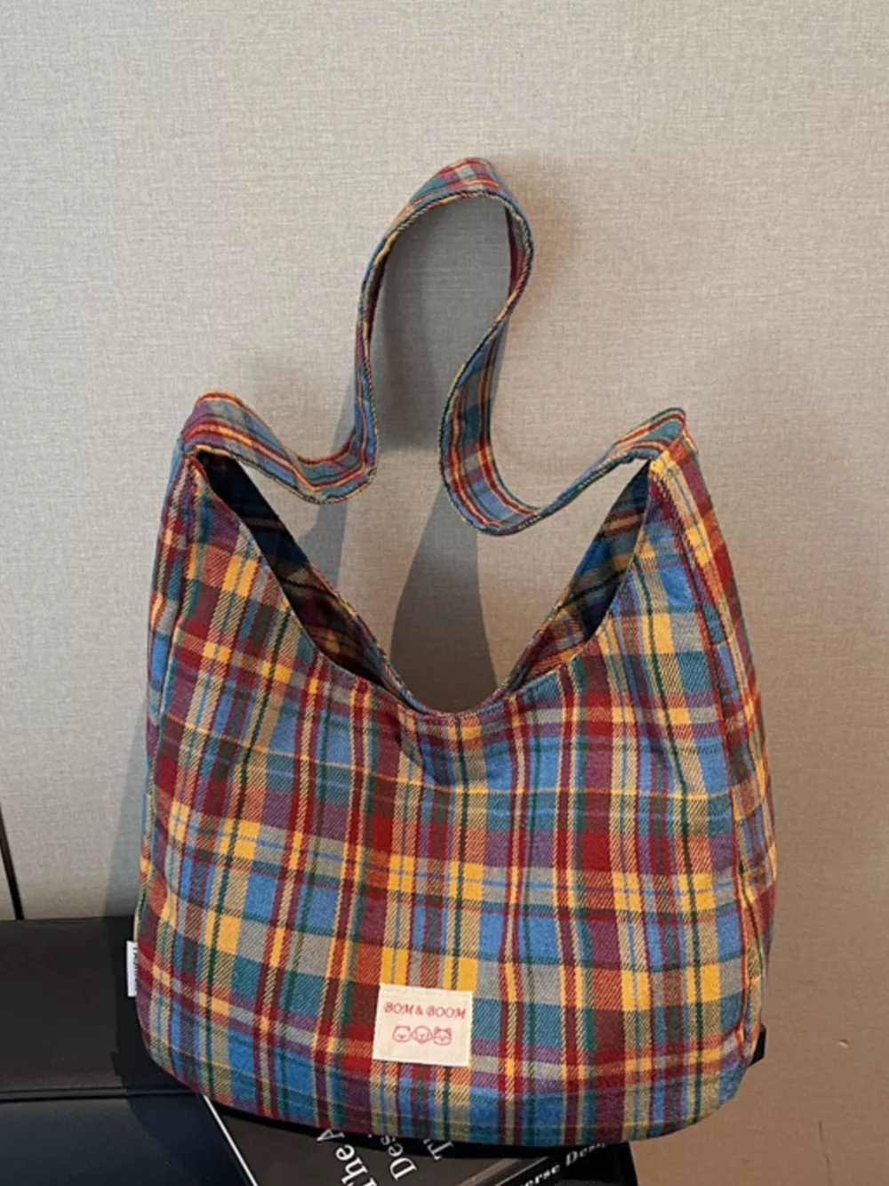 Lightweight Plaid Casual Handbag, image 4